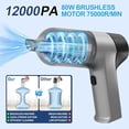thumbnail image 2 of Aspiradora de mano inalámbrica WANTERONG 3 en 1 para coche con motor sin escobillas de alta potencia de 12000 Pa [batería de 4000 mAh, carga rápida USB-C] Mini aspiradora pequeña para coche y limpiez, 2 of 5