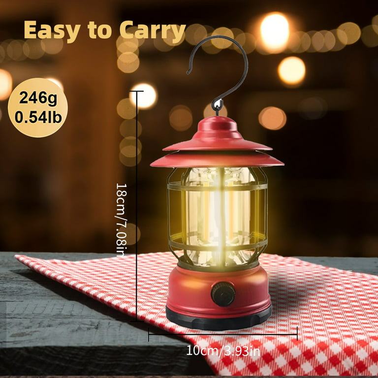 LED Camping Light USB Rechargeable Camping Lantern with Hanging
