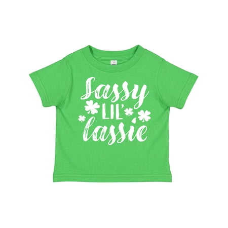 

Inktastic Saint Patrick s Day Sassy Lil Lassie with Shamrocks Gift Toddler Boy or Toddler Girl T-Shirt