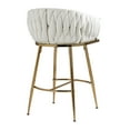 thumbnail image 5 of Bananova Velvet Bar Stools Set of 2, 26 Inch Seat Height Upholstered Luxury Bar Chairs with Low Back, Modern&nbsp; Style Counter Height Bar Stools, Beige, 5 of 5