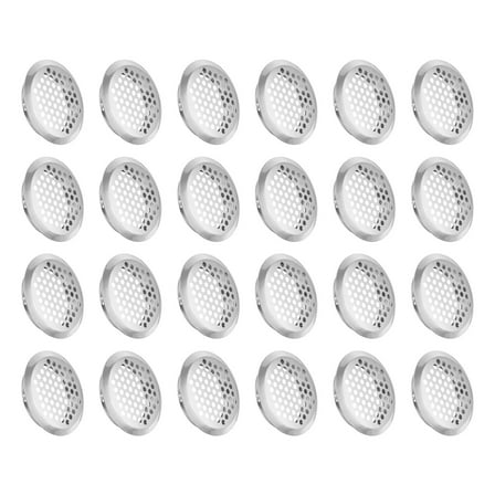 24Pcs Circular Air Vents Cover Soffit Vent 50mm/2" Stainless Steel Soffit Vent Cover Silver Tone