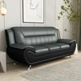 thumbnail image 3 of US PRIDE FURNITURE Eveland 79.2" Faux Leather Pillow Top Arm Sofa-Gray/Black, 3 of 5