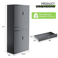 thumbnail image 2 of Magshion 71" Metal Garage Storage Cabinet with Locking Doors & Drawer, Adjustable Shelves for Home, Office, Grey, 2 of 10