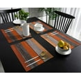 thumbnail image 3 of Farmhouse Fall Thanksgiving Placemats Set of 6, Retro Rustic Barn Wood Texture Polyester Stain Resistant Table Mats Washable Placemat Decoration for Kitchen Dining Table Ombre Burnt Orange Gray, 3 of 6