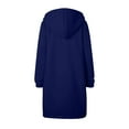 thumbnail image 5 of Women Casual Zip up Polyester Hoodies, Long Hoodie Tunic Jackets Long Sleeve Sweater Dress with Side Pockets Navy XL, 5 of 8