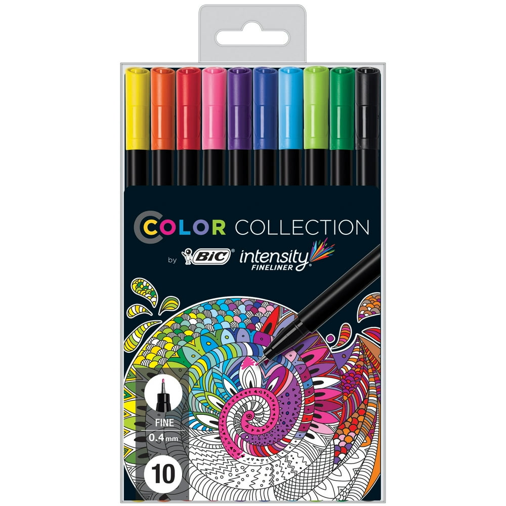 bic-color-collection-intensity-fineliner-marker-pen-assorted-colors-10-count-walmart