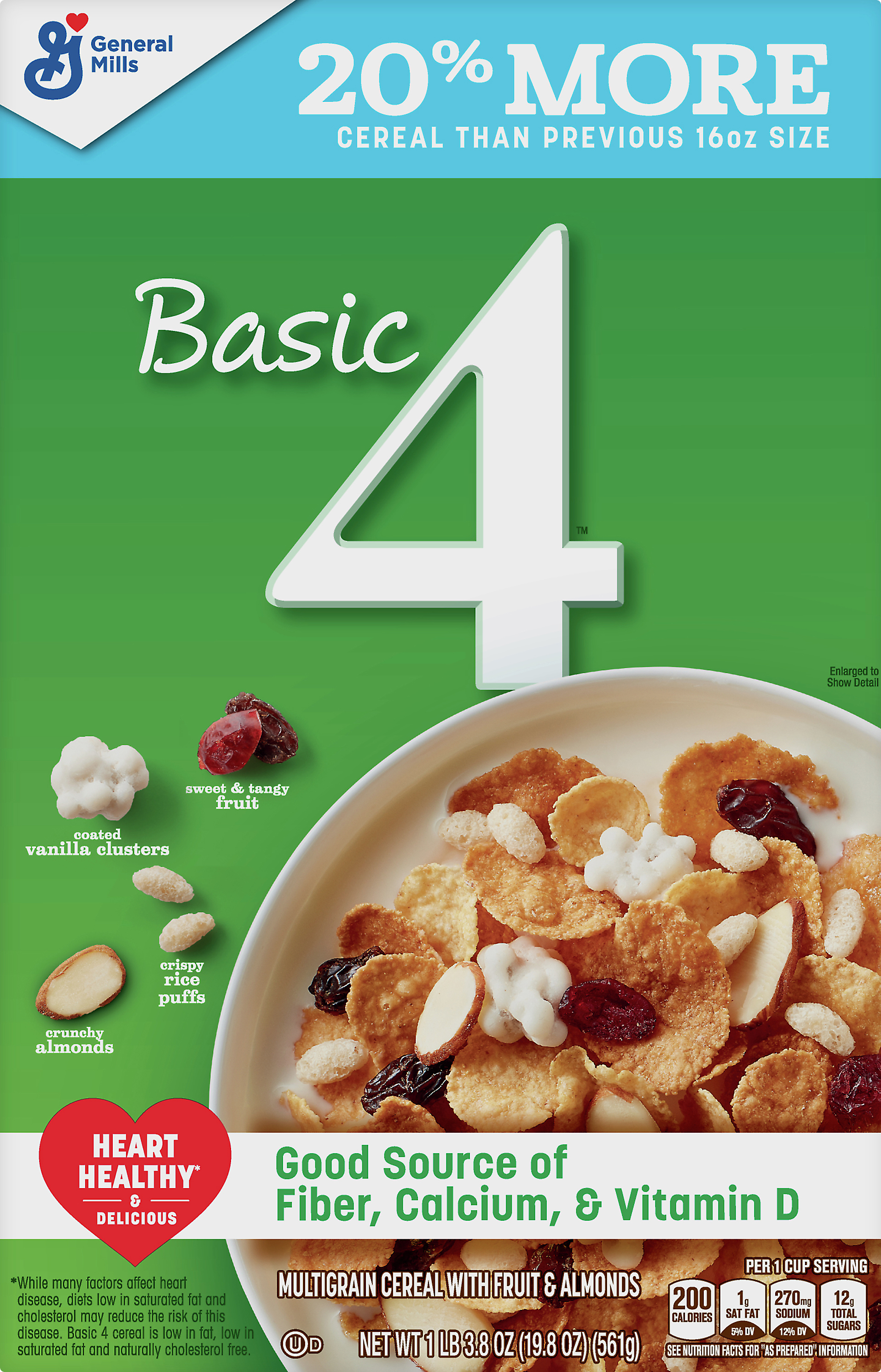 Basic 4 Cereal Multigrain With Fruit Almonds 19 8 Oz Walmart 