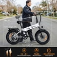 thumbnail image 2 of YareYi X-Hunter 750W Rated Electric Bike for Adults, 28 MPH Folding Ebike with 48V 13Ah Removable Battery, 70-Mile Range, 20" Fat Tire Full Suspension E Bike, 7-Speed, White, 2 of 8