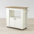 thumbnail image 6 of Aston 33.5" Kitchen Wood Storage Serving Cart - Brown Oak, White, 6 of 7