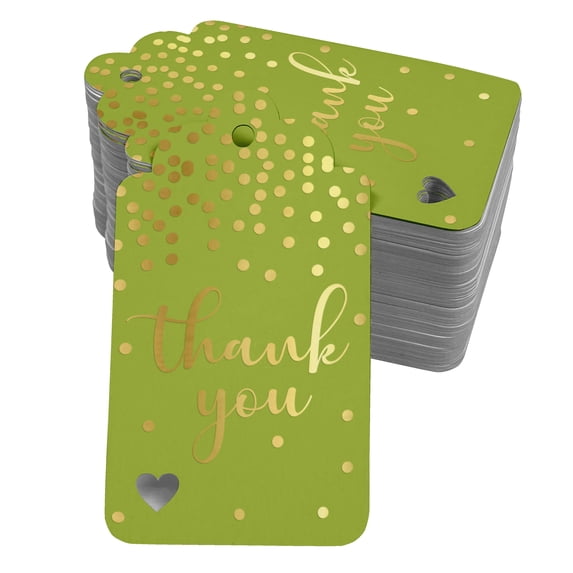 Inkdotpot Real Gold Foil ThankYou Bridal Shower-Baby Shower-Retirement-Wedding-Birthday Tags Favor Hang Paper Tags 100 Pack
