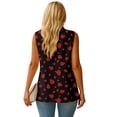 thumbnail image 3 of Psesaysky Summer Sleeveless Blazer Vest For Women Dressy Red Ladybug Print Button Down Lapel Collar Business Casual Outfits Work Suit Vests Tops with Pockets, Size 5XL, 3 of 6
