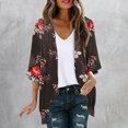 thumbnail image 1 of Cárdigan de manga larga para mujer, estampado, informal, blusa, abrigo, 1 of 5