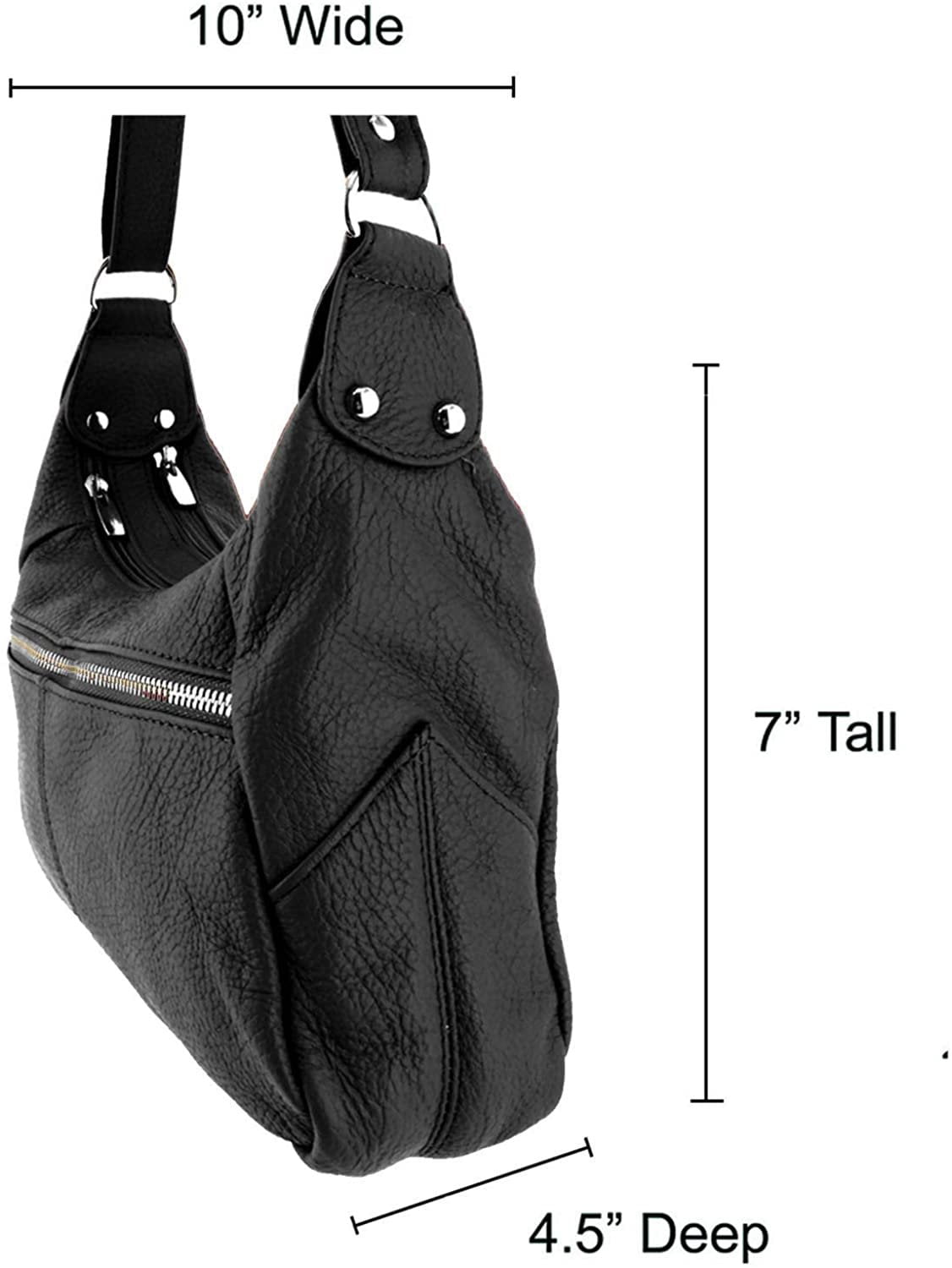 Women's Leather Medium Cross Body Purse Shoulder Ladies Handbag with Many Pockets