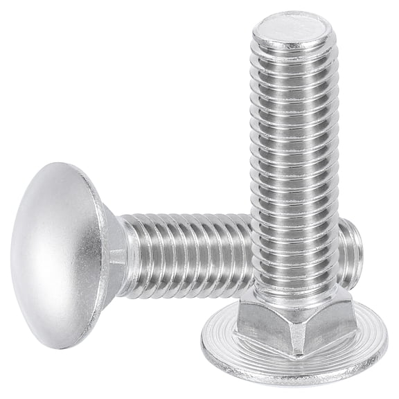 Uxcell 4Pack 1/2"-13x2-1/2" Stainless Steel Carriage Bolts Round Head Square Neck, Silver