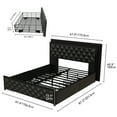 thumbnail image 6 of Uforic Modern Queen Upholstered Bed Frame with RGB LED Headboard, USB-C Charging Ports, and 4 Storage Drawers, Black Faux Leather Platform Bed, No Box Spring Required, 6 of 6