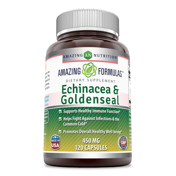 Amazing Nutrition 100 Natural Echinacea & Goldenseal Root Supplement