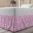 thumbnail image 1 of Geometry Bed Skirt, Rhythmic Notebook Divider Measuring Tools Bicolored Illustration Pattern, Elastic Bedskirt Dust Ruffle Wrap Around for Bedding Decor, 4 Sizes, Pale Mauve and White, by Ambesonne, 1 of 2