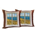thumbnail image 6 of Ambesonne Beach Throw Pillow Cover 2 Pack, Tropical Scenery Holiday, 16", Cream Blue White, 6 of 6