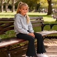 thumbnail image 4 of Hxshgdsn Kids Flared Lounge Pants For Girls Stretchy Cotton Soft Athletic Trousers Dance Yoga Pant Black 13 Years, 4 of 9