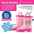 thumbnail image 4 of Puddle Jump Puddle Play Girls Pink Butterfly Polka-Dot Rain Boots (Toddler / Little Kids), 4 of 6
