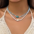 thumbnail image 1 of JUEGO DE GARGANTILLAS DE ESTILO OCEÁNNICO, Collar de cuentas Con cuentas de 2 piezas de resina mejoran el escote para mujeres para la playa, 1 of 5