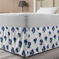 thumbnail image 1 of Floral Bed Skirt, Watercolors Painted Violet Flowers Pattern Blooms Spring Nature Theme, Elastic Bedskirt Dust Ruffle Wrap Around for Bedding Decor, 4 Sizes, Turquoise Navy Blue, by Ambesonne, 1 of 2