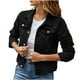 thumbnail image 1 of Chaquetas y abrigos de mezclilla sin capucha de manga larga para mujer Chaqueta de mezclilla Cárdigan de manga larga Abrigo con bolsillo Tops Chaqueta de algodón lavado para mujer, 1 of 5