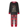 thumbnail image 2 of Elippeo Christmas Family Pajamas Matching Set Letter Christmas Tree Print Long Sleeve Tops and Plaid Pants Sleepwear Nightwear, 2 of 10