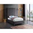 thumbnail image 3 of Meridian Furniture Via Rich Velvet Twin Bed in Gray, 3 of 8