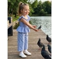 thumbnail image 4 of Loicainy Toddler Baby Girls 2Pcs Summer Outfits 12 18 24 Months 2T 3T 4T 5T Flying Sleeve Square Neck Solid Color Smocked Vest Tops and Elastic Waist Pants Clothes Set, 4 of 9
