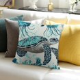 thumbnail image 3 of BCIIG Jellyfish Turtle Ocean High-Quality Short Plush Pillowcase 20x20in, 3 of 5
