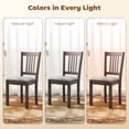 thumbnail image 6 of HOMCOM Dining Chairs Set of 2, Upholstered Kitchen Chairs with Rubberwood Frame, Padded Seat and Slat-Back for Living Room, Dining Room, Espresso, 6 of 9