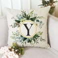 thumbnail image 6 of Monogram Letter Y Throw Pillow Covers Floral 18x18 Inch, Greenery Spring Pillows Decorative Throw Pillows Pillowcase Summer Farmhouse Decor for Couch Sofa, Family Last Name Initial Pillow Case, 6 of 6