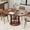 Walnut, variant on WARAYZ 43.3"-59" Round Extendable Dining Table with Hidden Leaf & Storage Shelf, Space-Saving Kitchen Table for 2-8 People, Grey