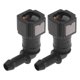 thumbnail image 1 of Conectores rápidos de línea de combustible Unique Bargains de 15/64" ID para conector macho SAE de 1/4" hembra a adaptador rápido de 90 grados, accesorios de sellado de plástico gris, 2 piezas, 1 of 6