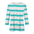 thumbnail image 3 of yunLCZ Basic T Shirts Summer Women's Fashion Printed Seven Quarter Sleeve T Shirt, 3 of 4