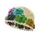 thumbnail image 5 of Gorro de crochet con flores, ligero y cómodo, con recortes florales para citas en la playa. Beige, 5 of 9
