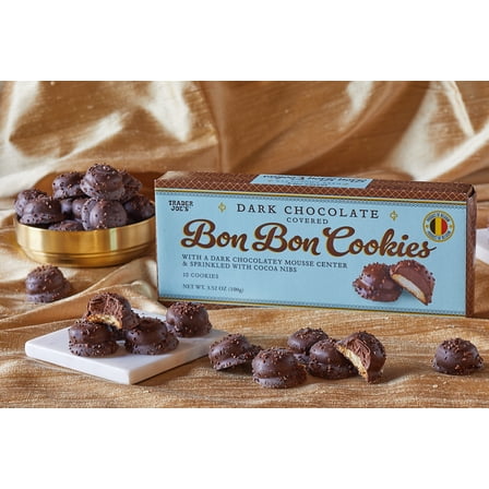 Pack of 3 - TJs Dark Chocolate Covered Bon Bon Cookies 3.52 Oz
