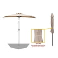 thumbnail image 4 of FLAME&SHADE 9 ft Half Round Outdoor Market Patio Table Umbrella with Tilt for Wall Balcony, Beige, 4 of 7
