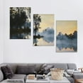 thumbnail image 4 of Nawypu  Nature Landscape Canvas Wall Art: Modern Lake Scenery Artwork Sunset Scene Print Scenic Wilderness Picture Painting for Living Room Bedroom Home Office Decor 12''x16''X3 Panels, 4 of 4