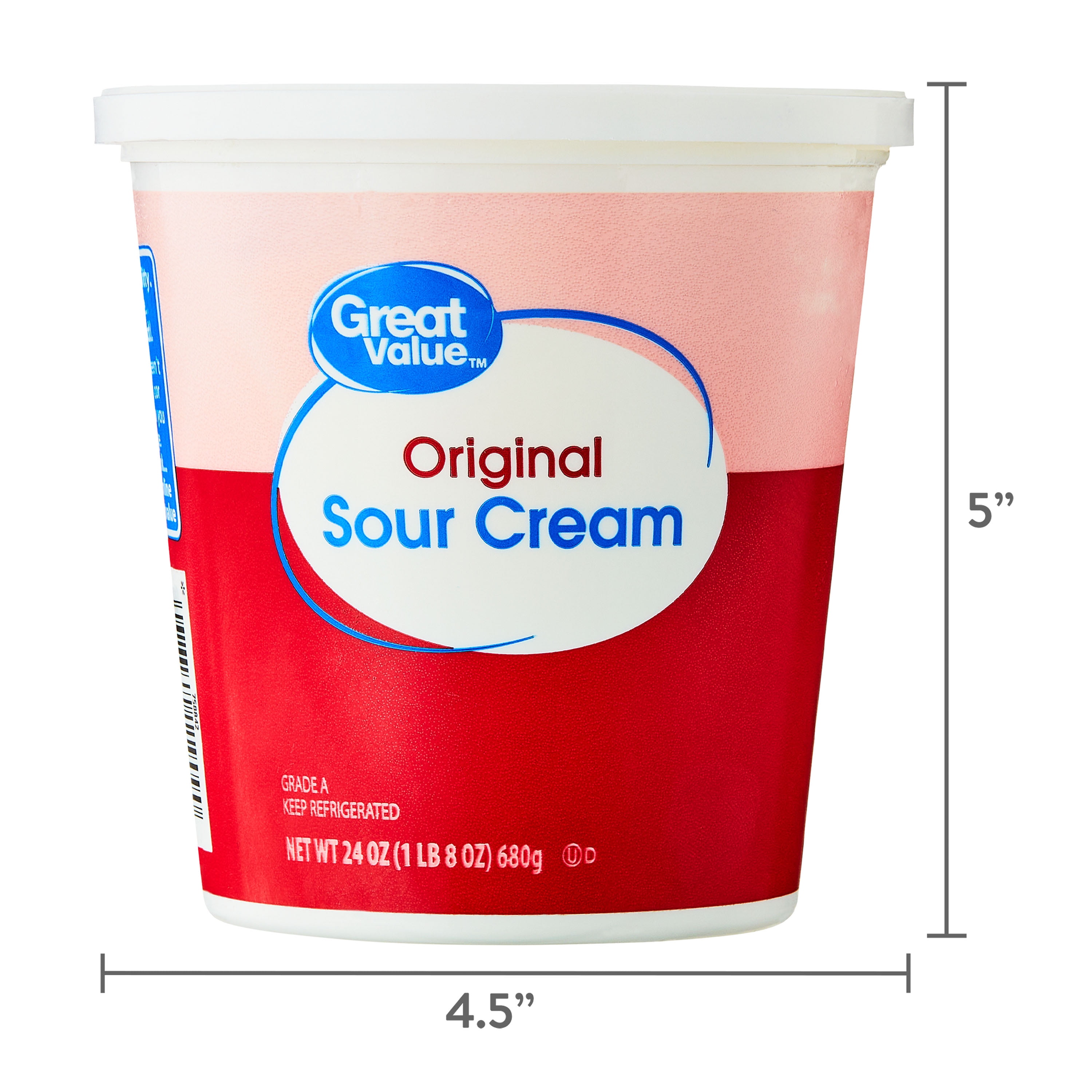 Great Value Original Sour Cream, 24 oz Tub