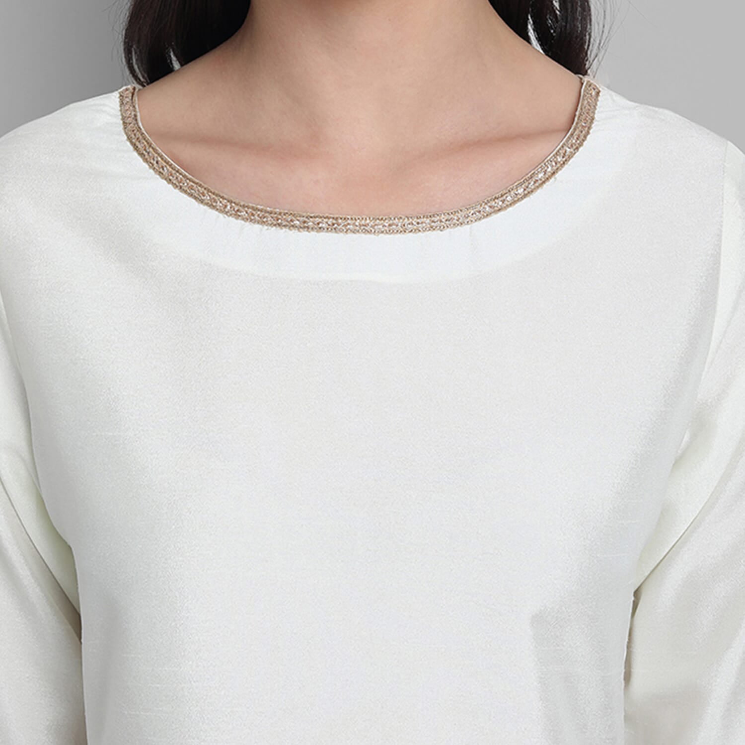Buy Go Lucknow Women Cotton Chikankari White Collar Kurti at Amazon.in