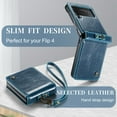 thumbnail image 2 of KONEE Phone Case Compatible with Samsung Galaxy Z Flip 4 5G,Leather Case PU Leather Flip Phone Case with [ Wrist Strap ], Foldable Phone Case for Samsung Galaxy Z Flip 4 5G Case - Blue, 2 of 6