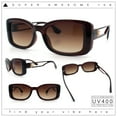 thumbnail image 2 of Womens Classy Rectangle Retro Mod Designer Fashion Luxe Sunglasses All Brown, 2 of 8