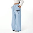 thumbnail image 2 of EnJoCho Girls Bowknot Baggy Sweatpants Cute Straight Leg Athletic Pants With Pockets Clothes Teen Girls 4-13 Years Casual Streetwear Joggers Sweats Loung𝖾wear, 2 of 8