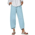 thumbnail image 1 of Bigersell Women's Straight Pants Full Length Pants Women's Print Pocket Sports Running Yoga Athletic Cotton And Linen Pants Stretch Skinny Pants with Hole, 1 of 6