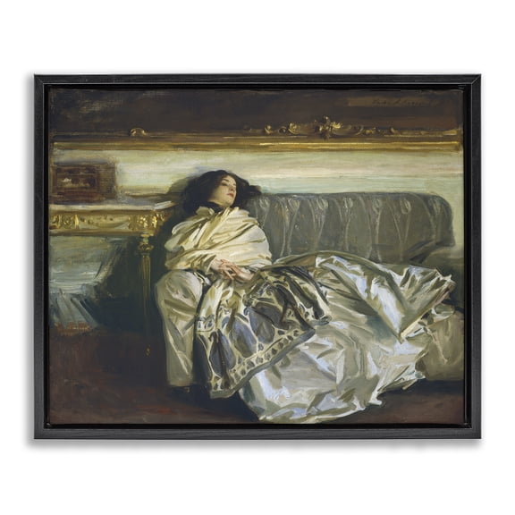 Stupell Industries Victorian Restful Woman Classic Black Floating Frame Canvas Art, 21 x 17, by Lil' Rue