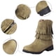 thumbnail image 4 of NECHOLOGY Zapatos Botines para mujer Botines de mujer a la moda nuevo patrón decoración de borlas punta redonda tacón bajo zapatos cómodos con cremallera para otoño e invierno (Yellow 7.5), 4 of 7