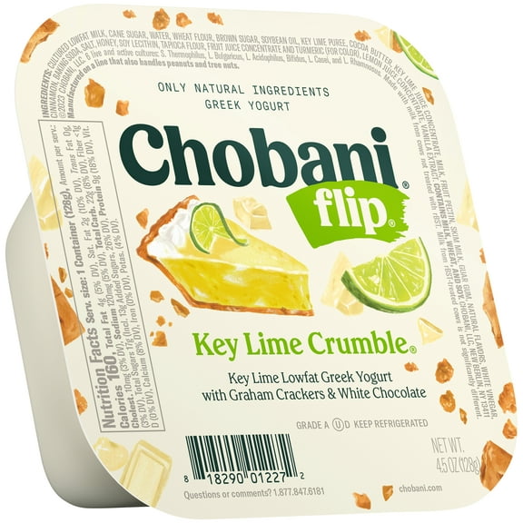Chobani Flip Low-Fat Greek Yogurt Key Lime Crumble 4.5 oz Cup