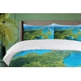 thumbnail image 4 of Ambesonne Aerial Duvet Cover Set, Panorama of Palau Islands, 2-Calking, Azure Blue and Fern Green, 4 of 7